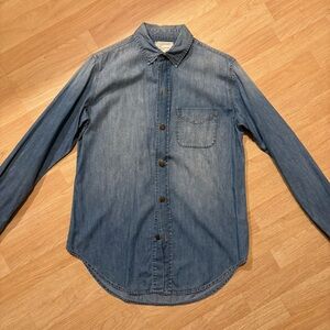 Current/Elliott The Prep School Oversized Denim Shirt, Cascade Small